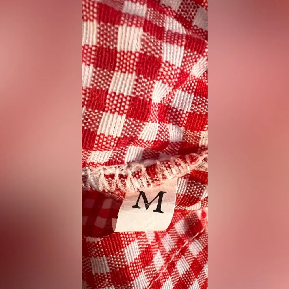 Cat Picnic Style Red Dress Medium